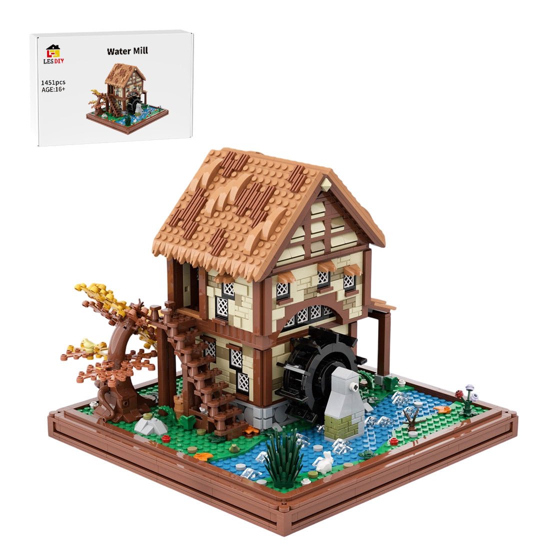 MOC - 219518 Water Mill - Medieval Village Diorama Building Blocks - LesDiy - 
