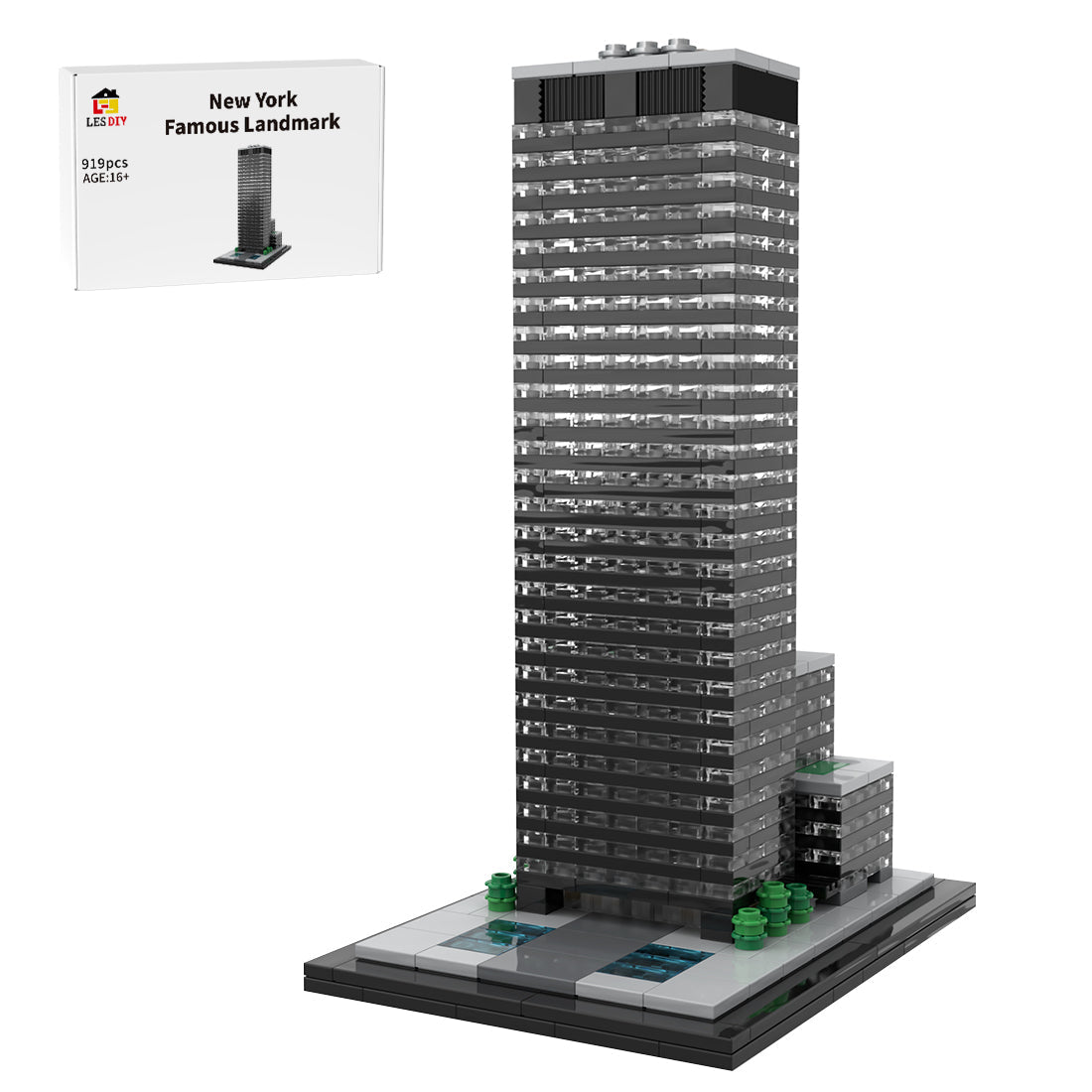 MOC - 219954 Seagram Building New York - 1/800 Scale Building Blocks - LesDiy - Building Blocks - 