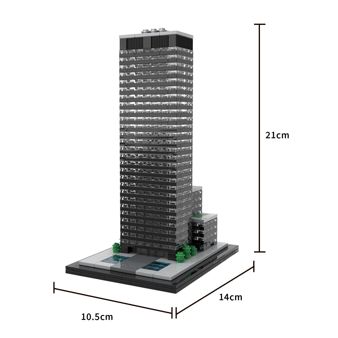 MOC - 219954 Seagram Building New York - 1/800 Scale Building Blocks - LesDiy - Building Blocks - 
