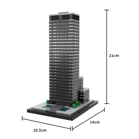 MOC - 219954 Seagram Building New York - 1/800 Scale Building Blocks - LesDiy - Building Blocks - 