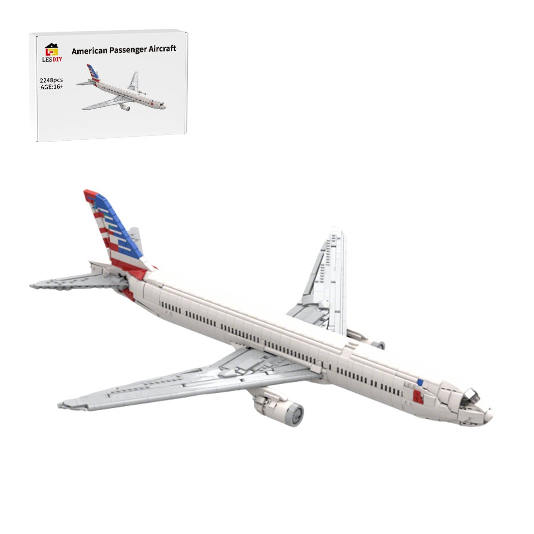 MOC - 222551 American Passenger Aircraft Building Blocks - LesDiy - 