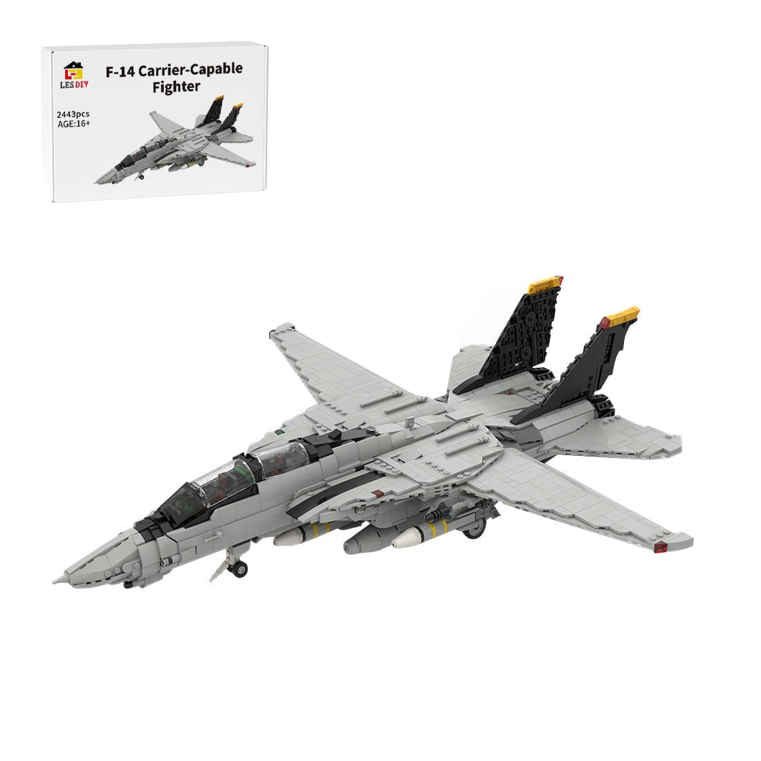 MOC - 223761 1/35 Scale （V3）Grumman F - 14 TOMCAT Building Blocks - LesDiy - building blocks
