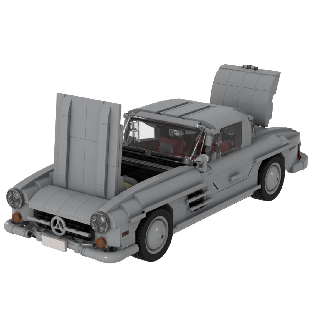 MOC-223863 Mercedes 300 SL W198 1:18 Scale Classic Sports Car Building Blocks-LesDiy-MOC-