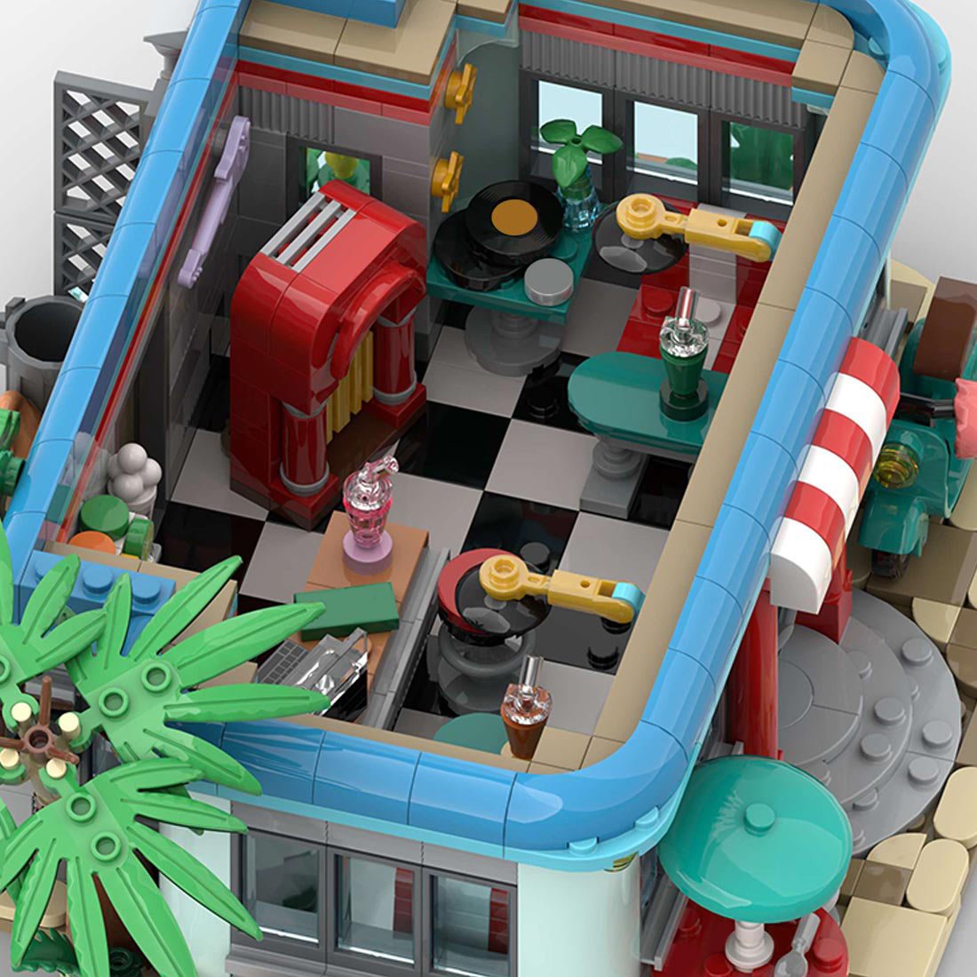 MOC - 224580 Milkshake bar Building Blocks - LesDiy - 