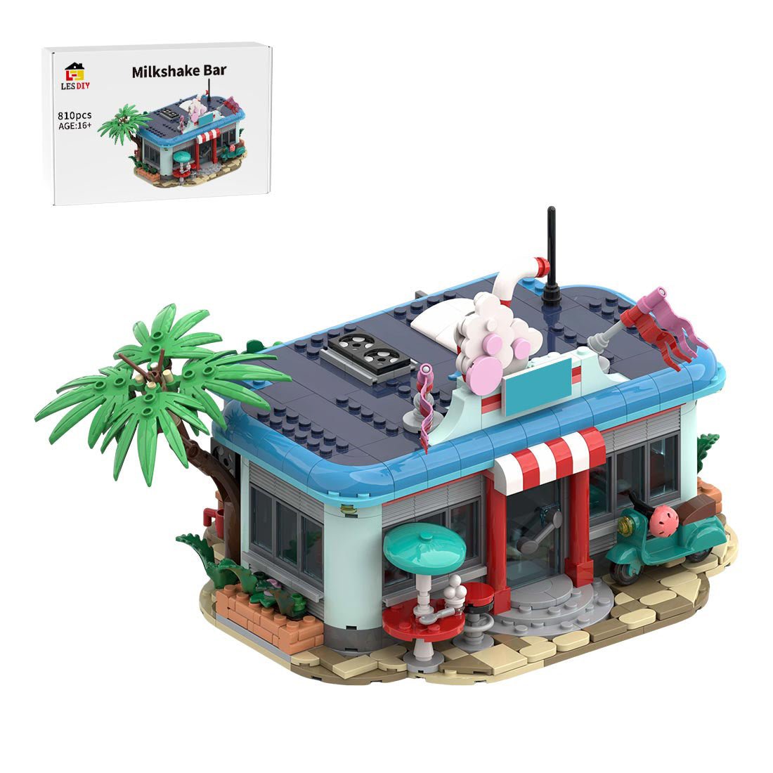 MOC - 224580 Milkshake bar Building Blocks - LesDiy - 