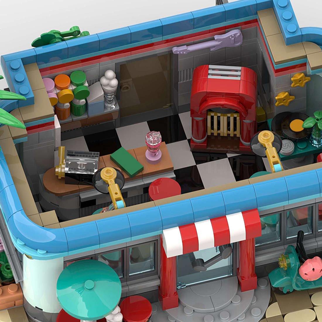 MOC - 224580 Milkshake bar Building Blocks - LesDiy - 