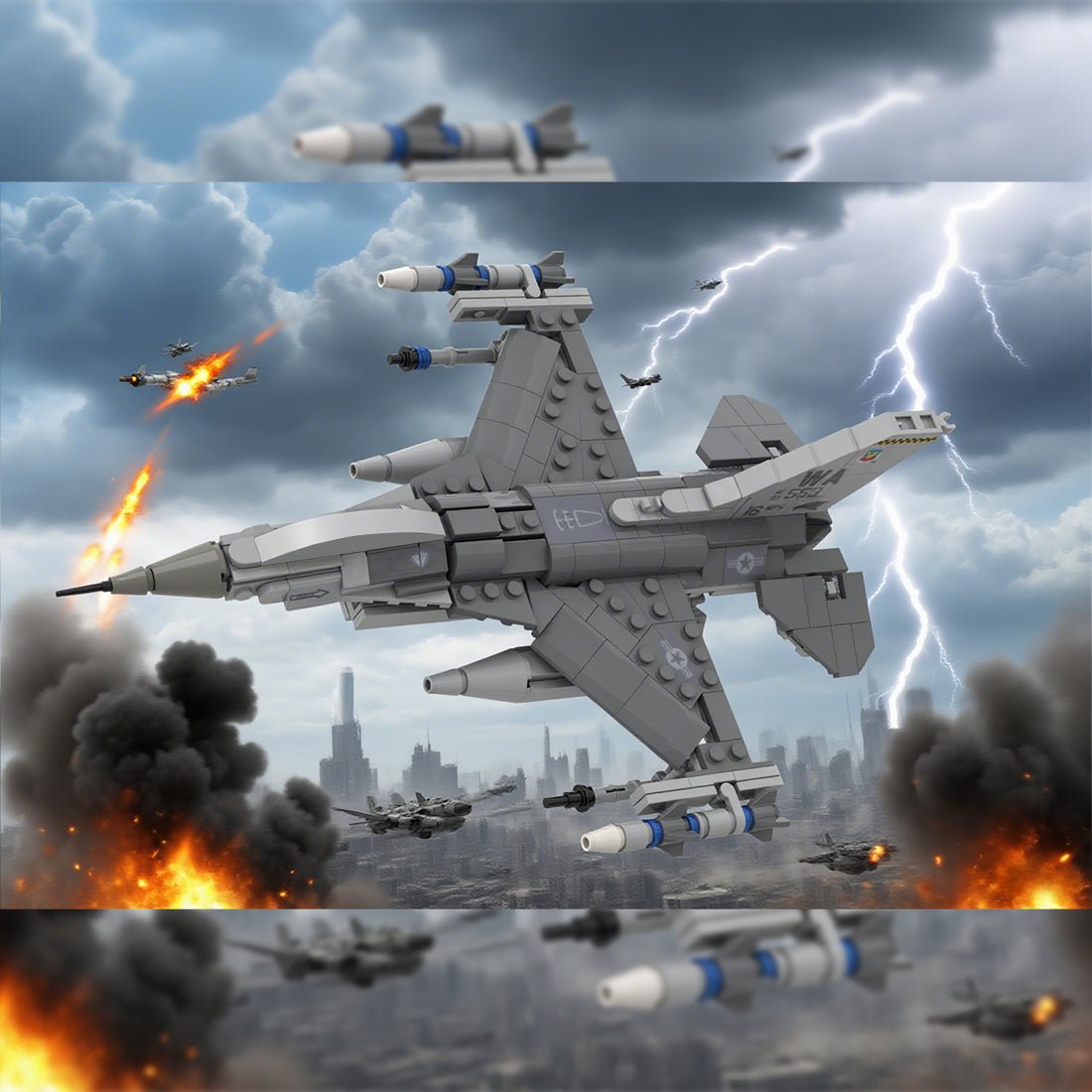 MOC - 224853 F - 16C Fighting Falcon, Nellis (1:58) Building Blocks - LesDiy - Building Blocks