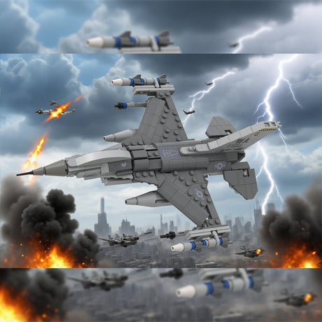 MOC - 224853 F - 16C Fighting Falcon, Nellis (1:58) Building Blocks - LesDiy - Building Blocks