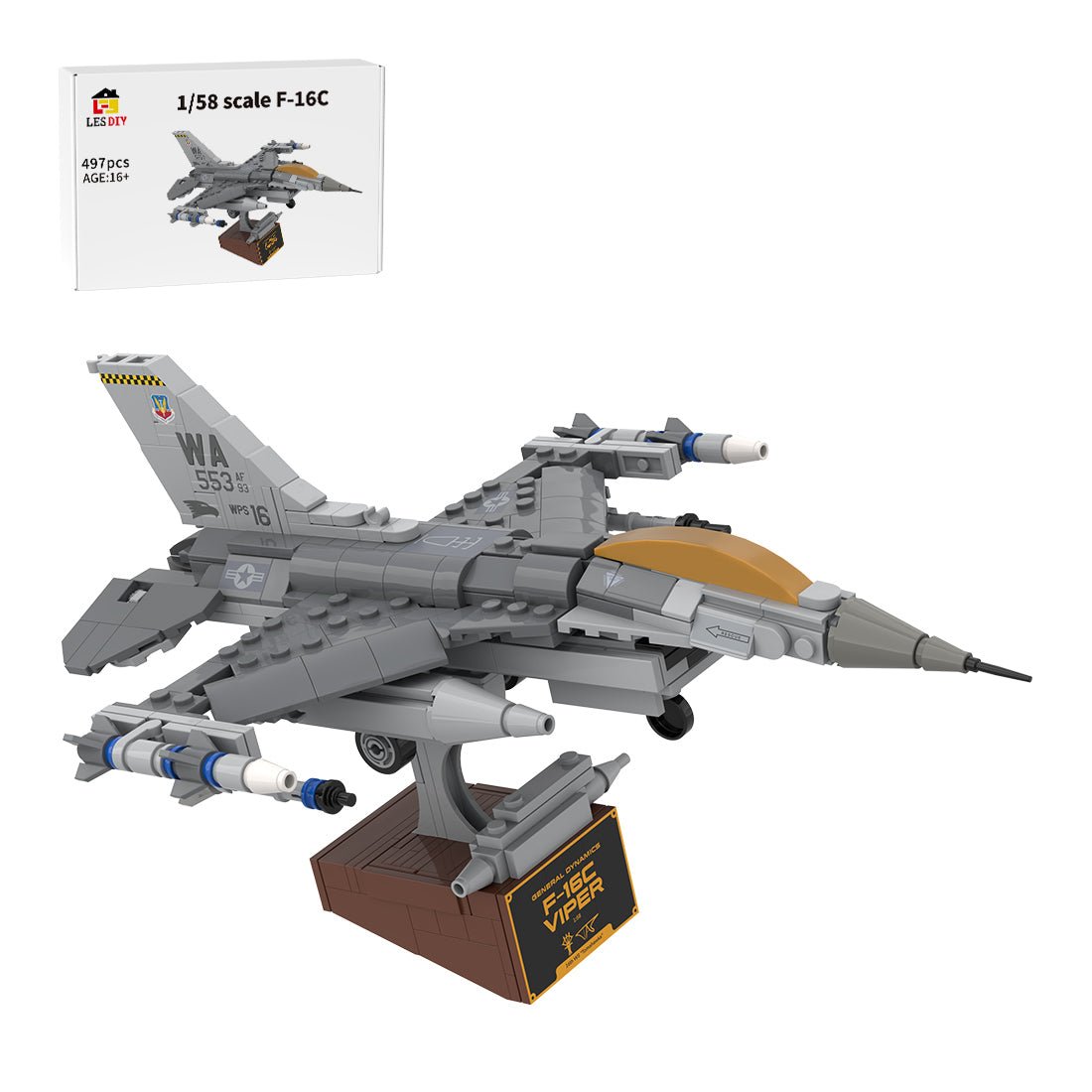 MOC - 224853 F - 16C Fighting Falcon, Nellis (1:58) Building Blocks - LesDiy - Building Blocks
