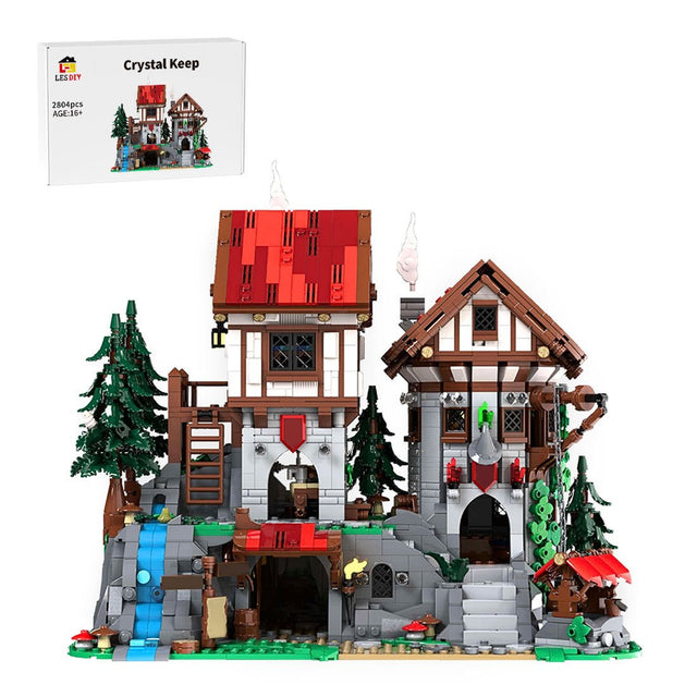 Crystal Block Build MOC-225455 Crystal Keep Building Blocks | LesDiy