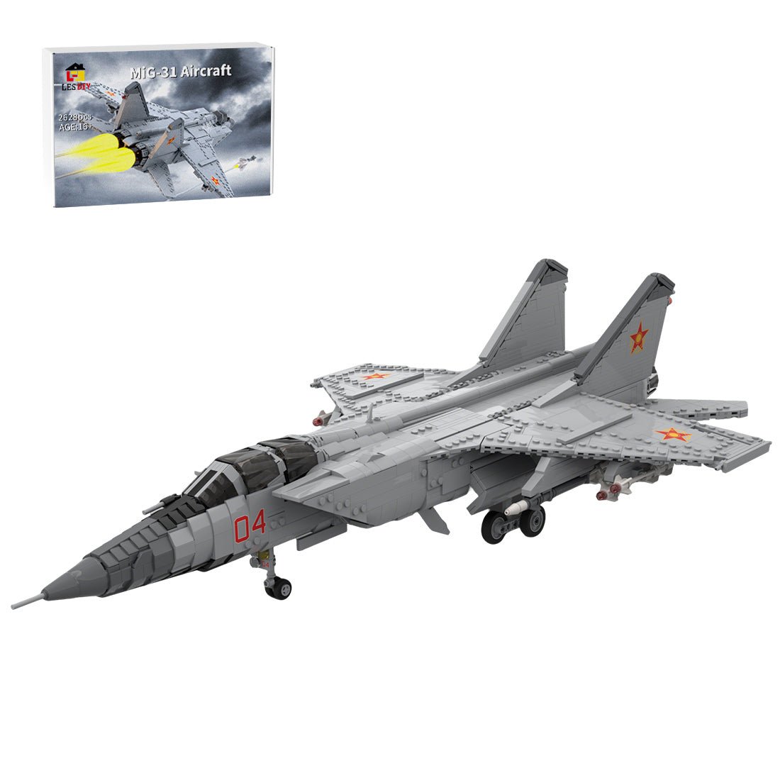 MOC-225531 1:35 Scale MiG-31 Foxhound Building Blocks | LesDiy