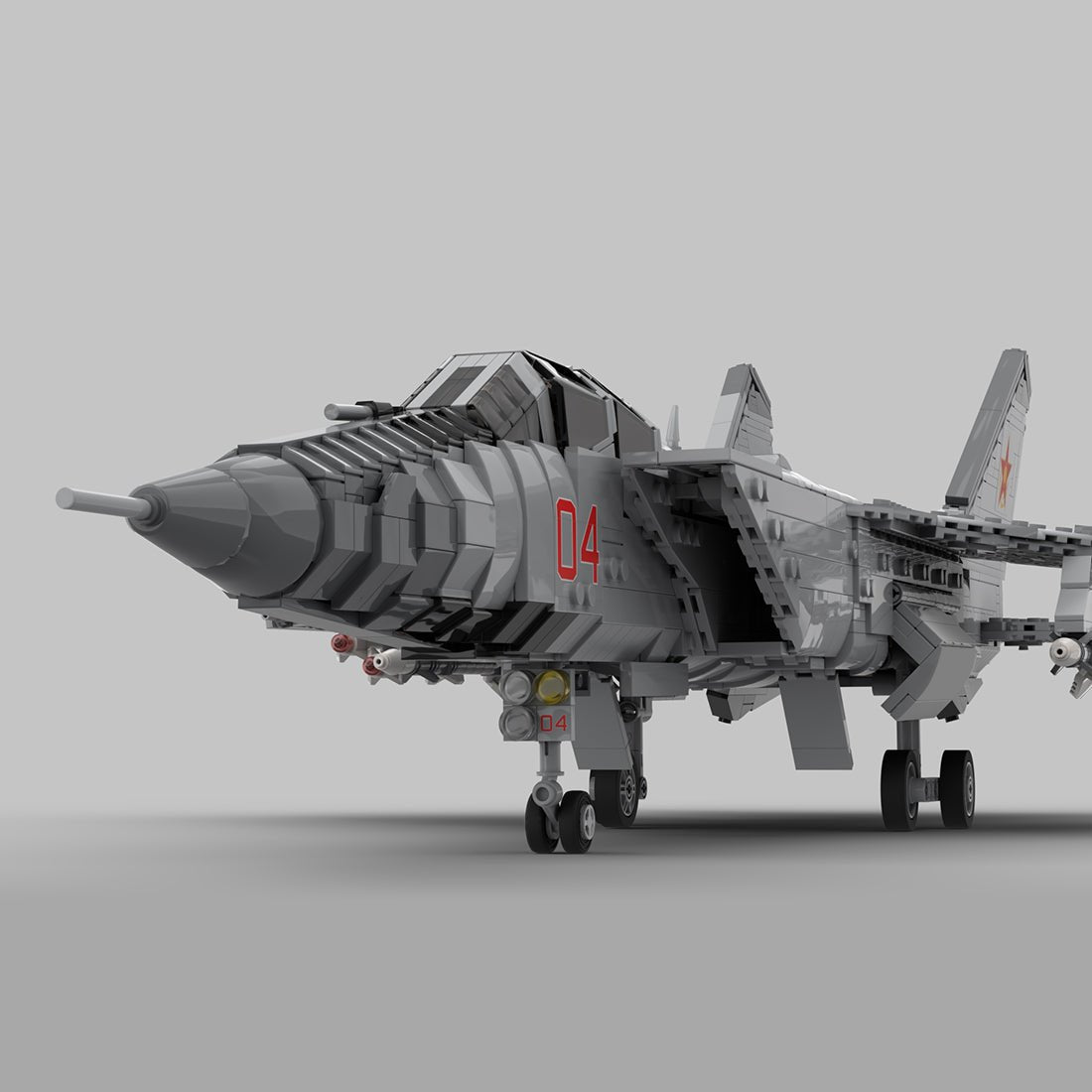 MOC - 225531 1:35 Scale MiG - 31 Foxhound Building Blocks - LesDiy - Building Blocks