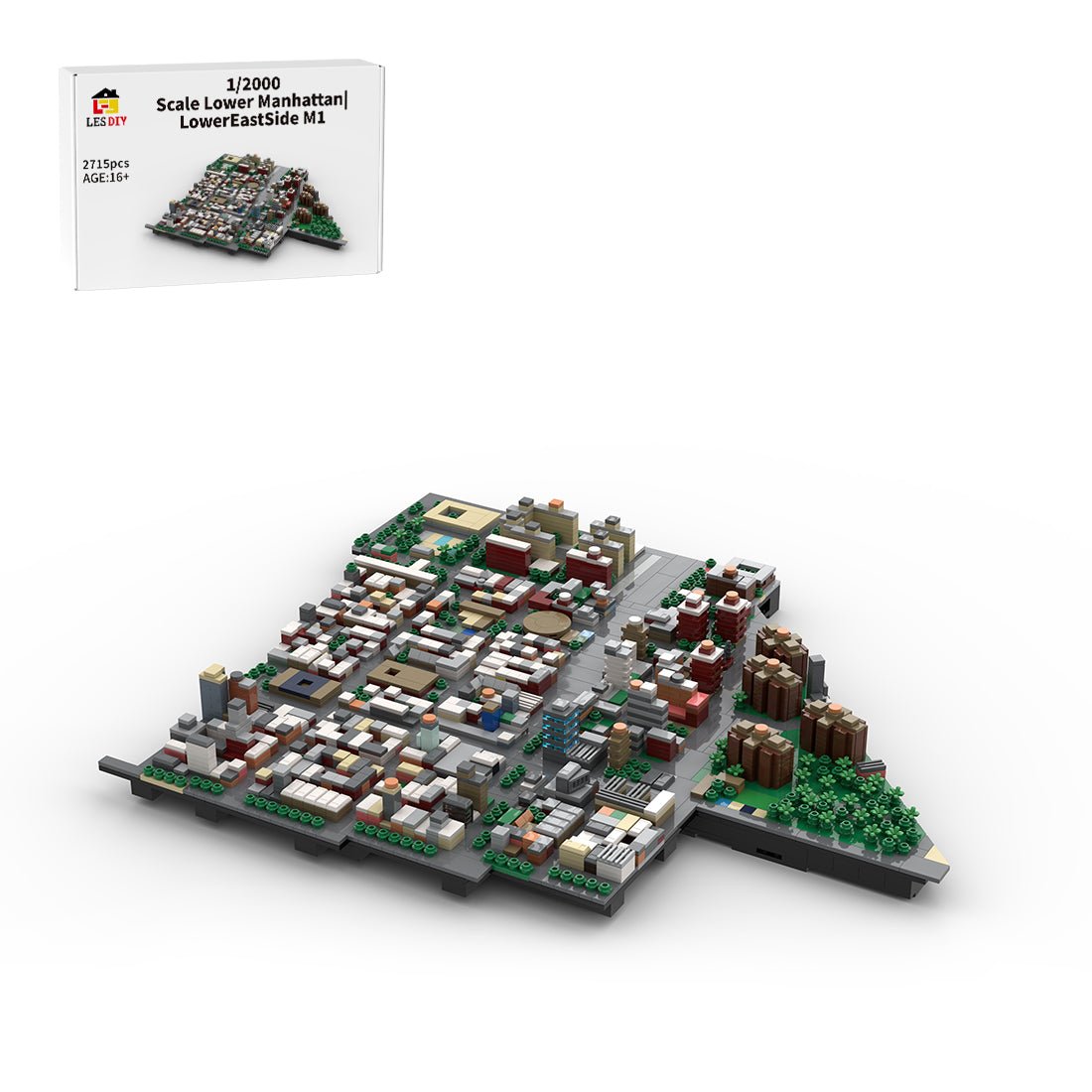 MOC - 225884 1/2000 Scale Lower Manhattan - LowerEastSide Module 1 Building Blocks - LesDiy - Building Blocks