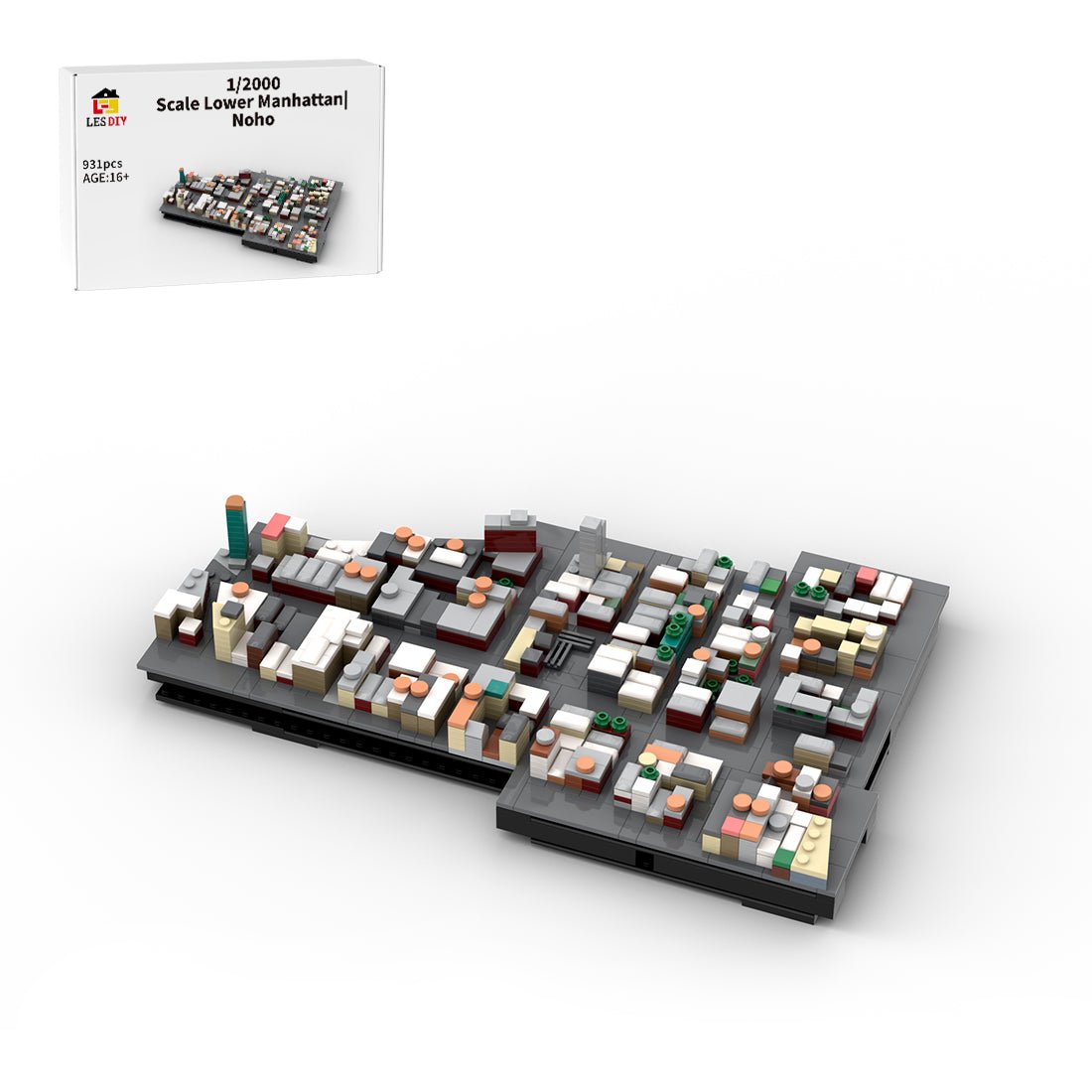 MOC - 225884 1/2000 Scale Lower Manhattan - North of Houston Building Blocks - LesDiy - Building Blocks