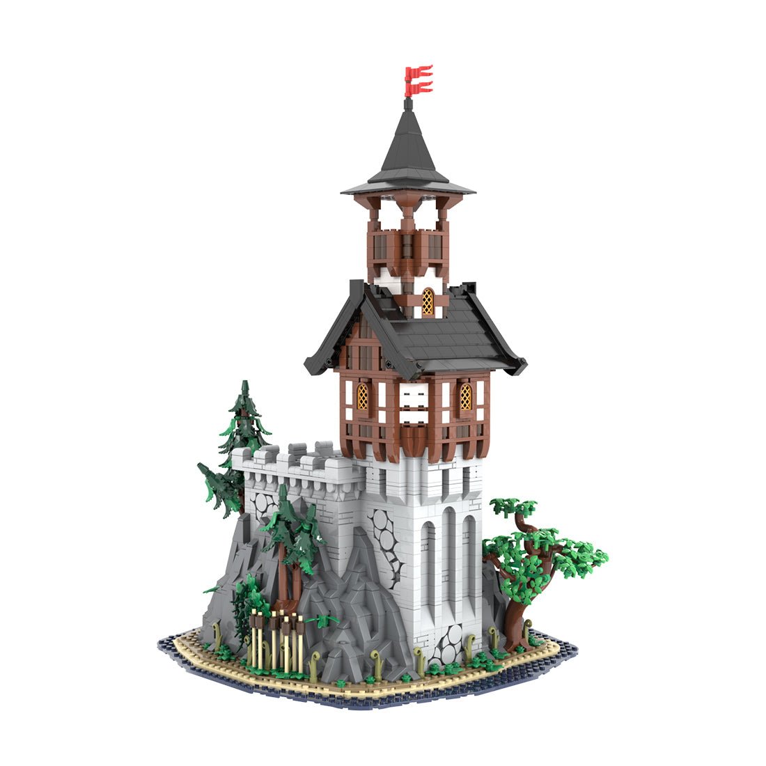 MOC-227229 Medieval Rock Tower Building Blocks-LesDiy-Building Blocks-