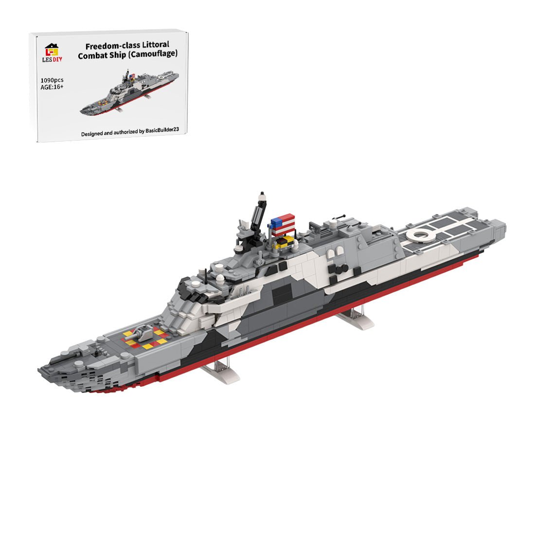 MOC-229007 USS Freedom (LCS-1) Camouflage Building Blocks-LesDiy-MOC-
