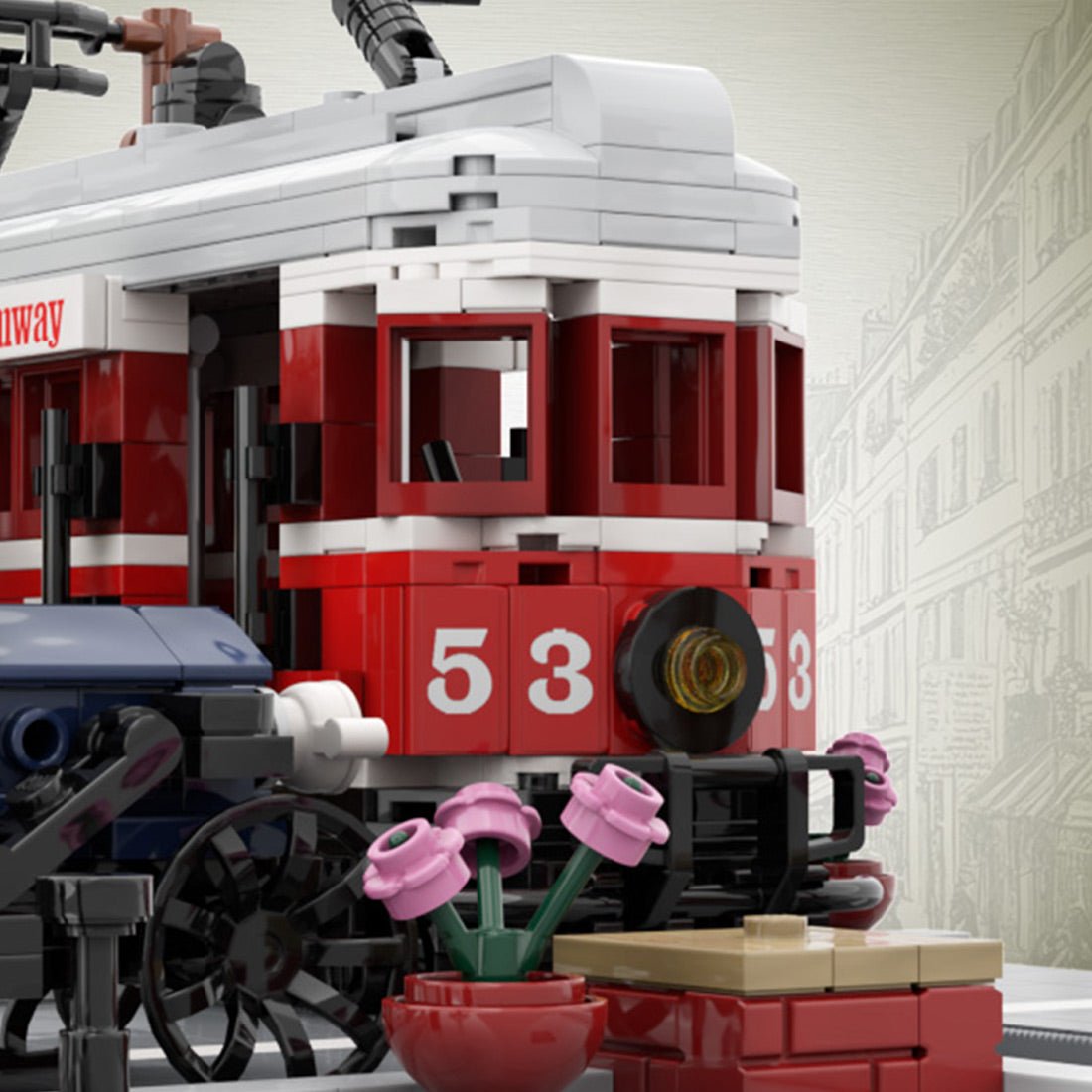 MOC-229331 Trolley Crossing building Blocks | LesDiy