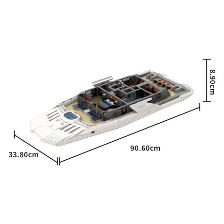 MOC - 230069 1/38 Scale Ultra MEGA Yacht - Part 10 Module 17 Deck 4 Owner's deck Building Blocks - LesDiy - Building Blocks