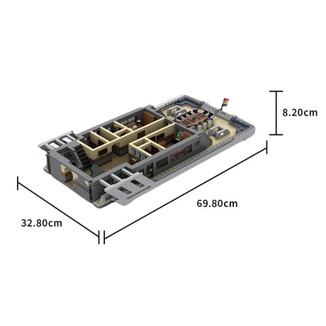 MOC - 230069 1/38 Scale Ultra MEGA Yacht - Part 7 Module 14 Deck 3 Stern Building Blocks - LesDiy - Building Blocks
