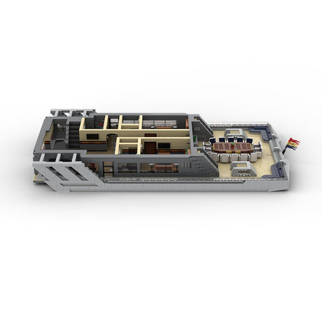 MOC - 230069 1/38 Scale Ultra MEGA Yacht - Part 7 Module 14 Deck 3 Stern Building Blocks - LesDiy - Building Blocks