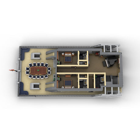 MOC - 230069 1/38 Scale Ultra MEGA Yacht - Part 7 Module 14 Deck 3 Stern Building Blocks - LesDiy - Building Blocks