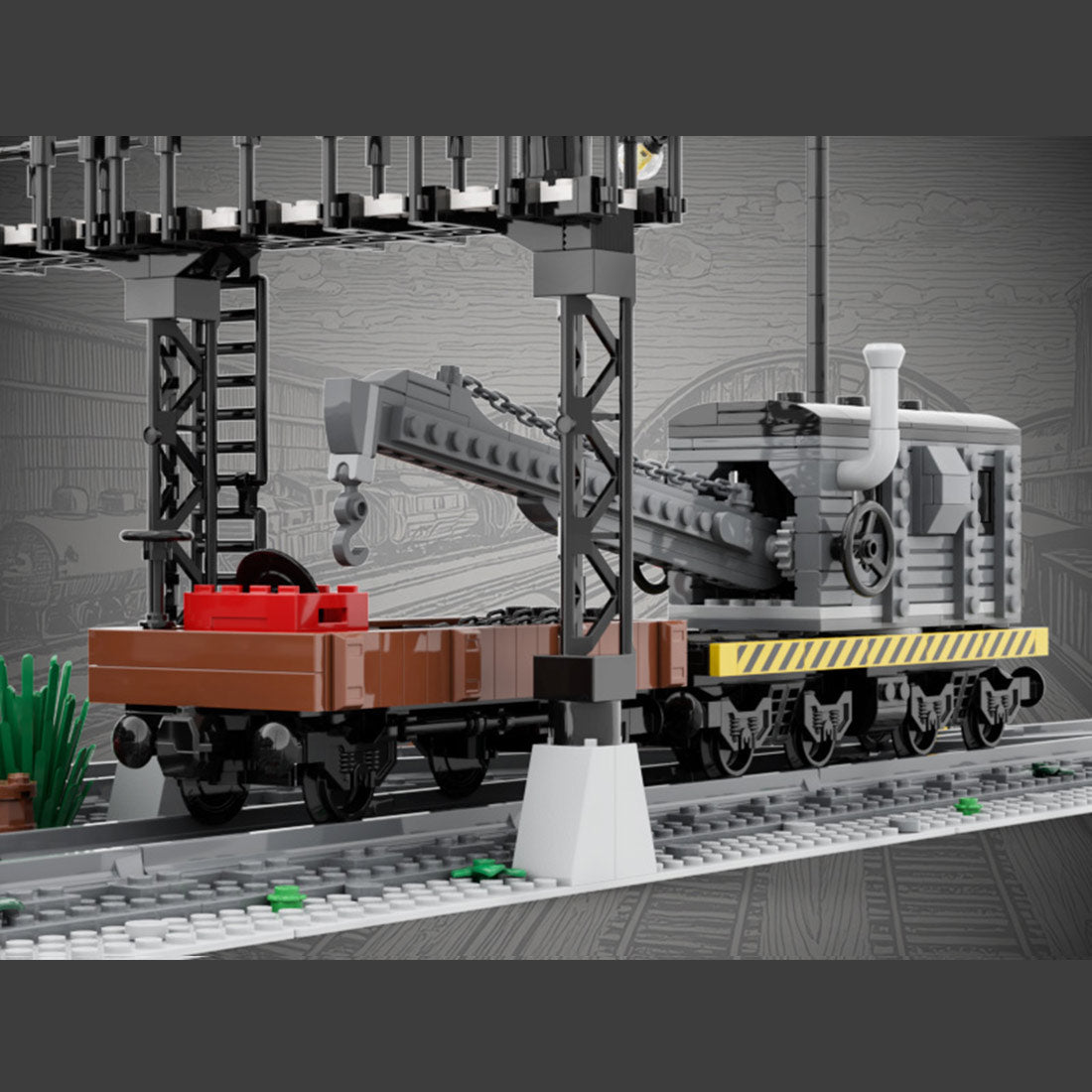MOC - 230845 Railway Freight Yard Building Blocks - LesDiy - 