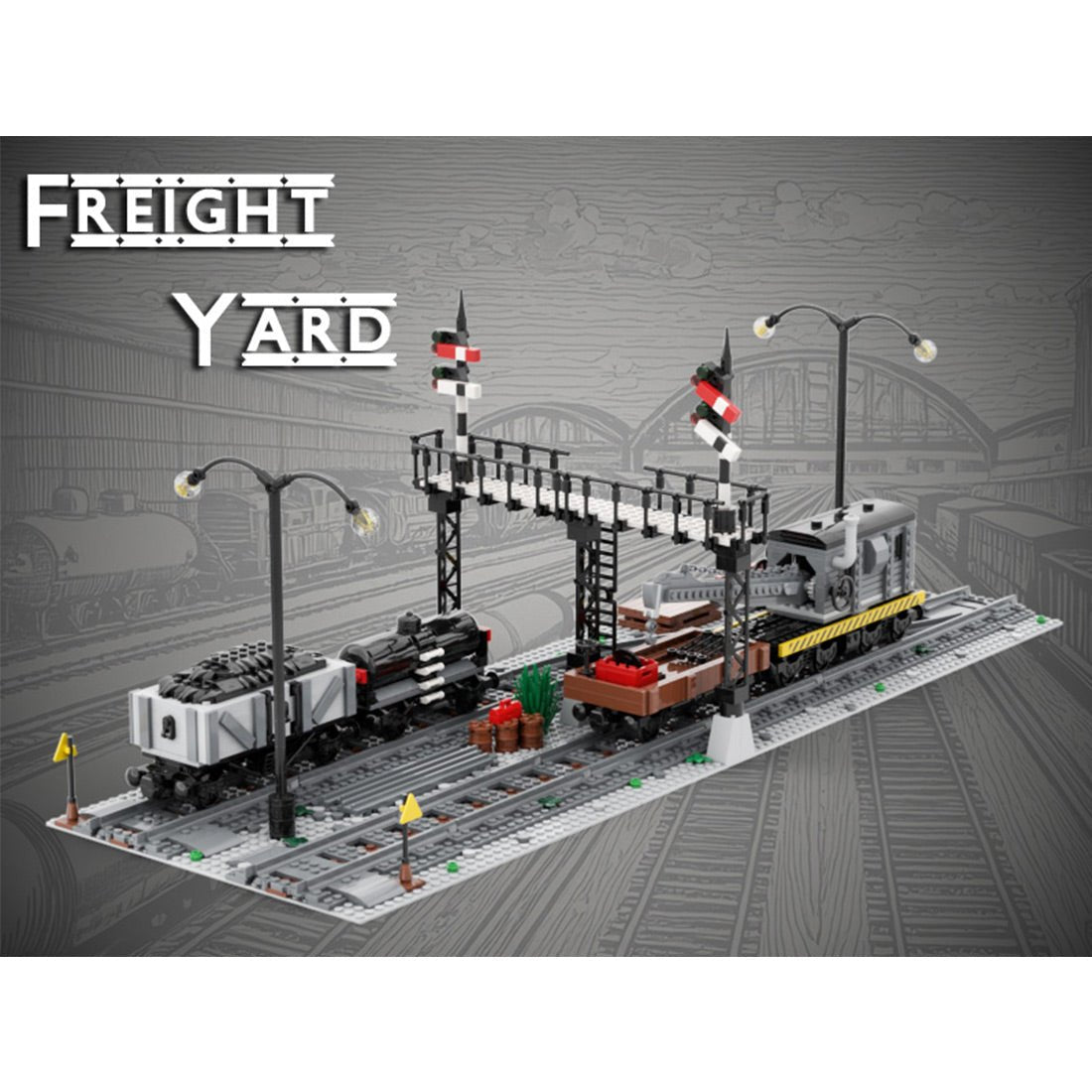 MOC - 230845 Railway Freight Yard Building Blocks - LesDiy - 