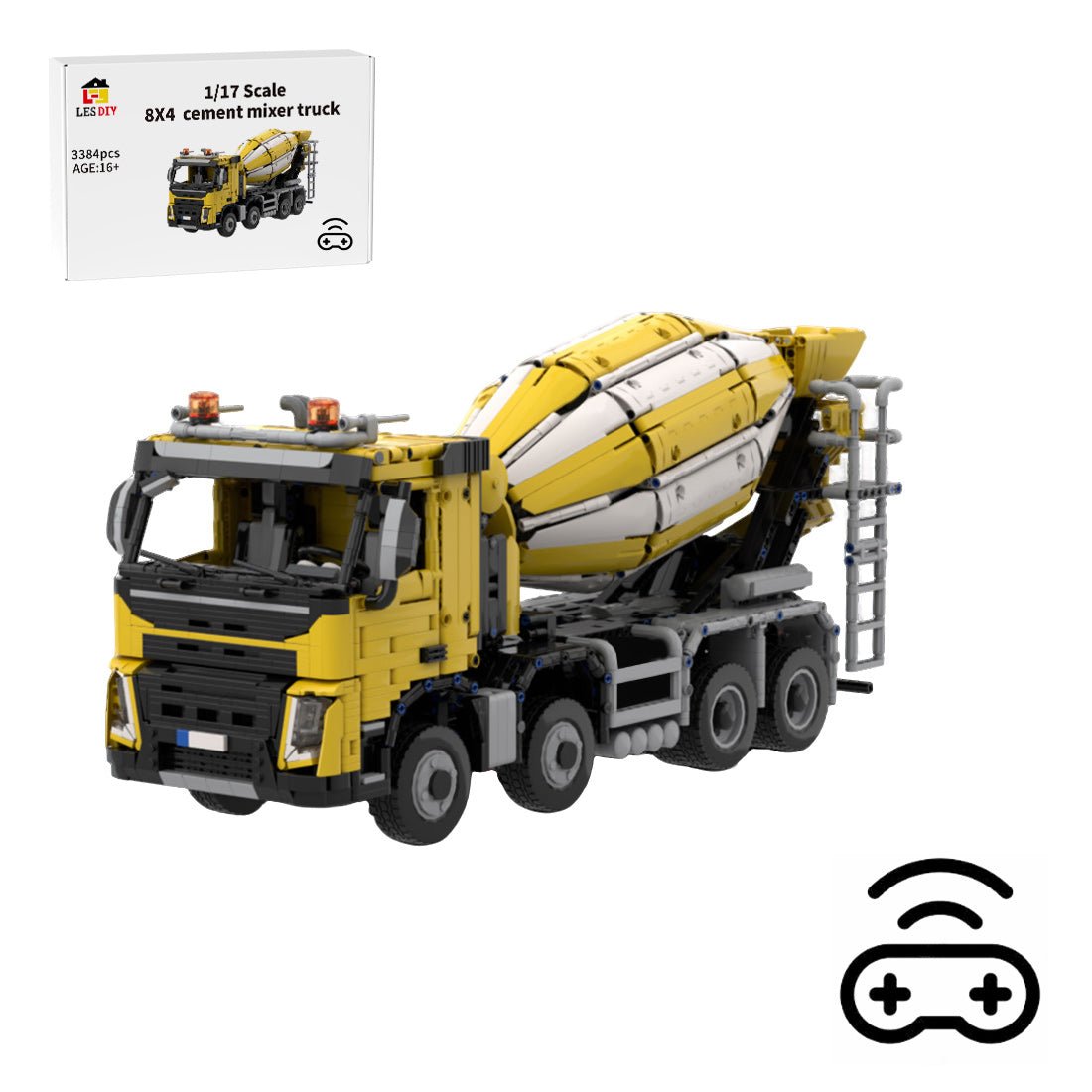 MOC-234000 1/17 Scale 4x8 Cement Mixer Truck Building Blocks | LesDiy