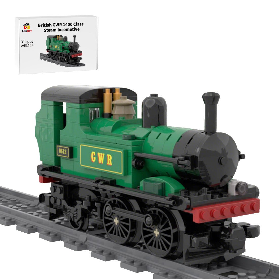 MOC - 234145 British GWR 1400 Class Steam Locomotive Building Blocks - LesDiy - 