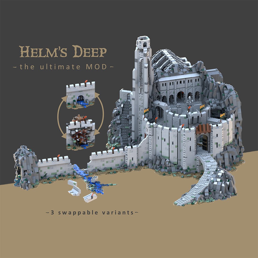 MOC - 234842 Helm's Deep - the ultimate MOD - SUPER SLIM Building Blocks - LesDiy - Building Blocks