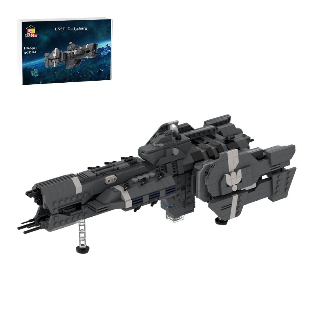 MOC - 234859 Paris - class heavy Frigate - UNSC Gettysburg Builsing Blocks - LesDiy - building blocks