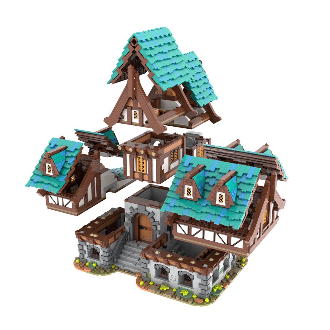 MOC-235629 Drunken Dragon Medieval Tavern Building Blocks-LesDiy-Building Blocks-