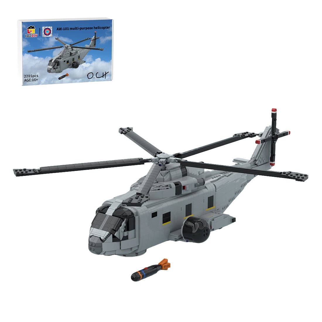 MOC-236058 AgustaWestland AW-101 Merlin Building Blocks | LesDiy