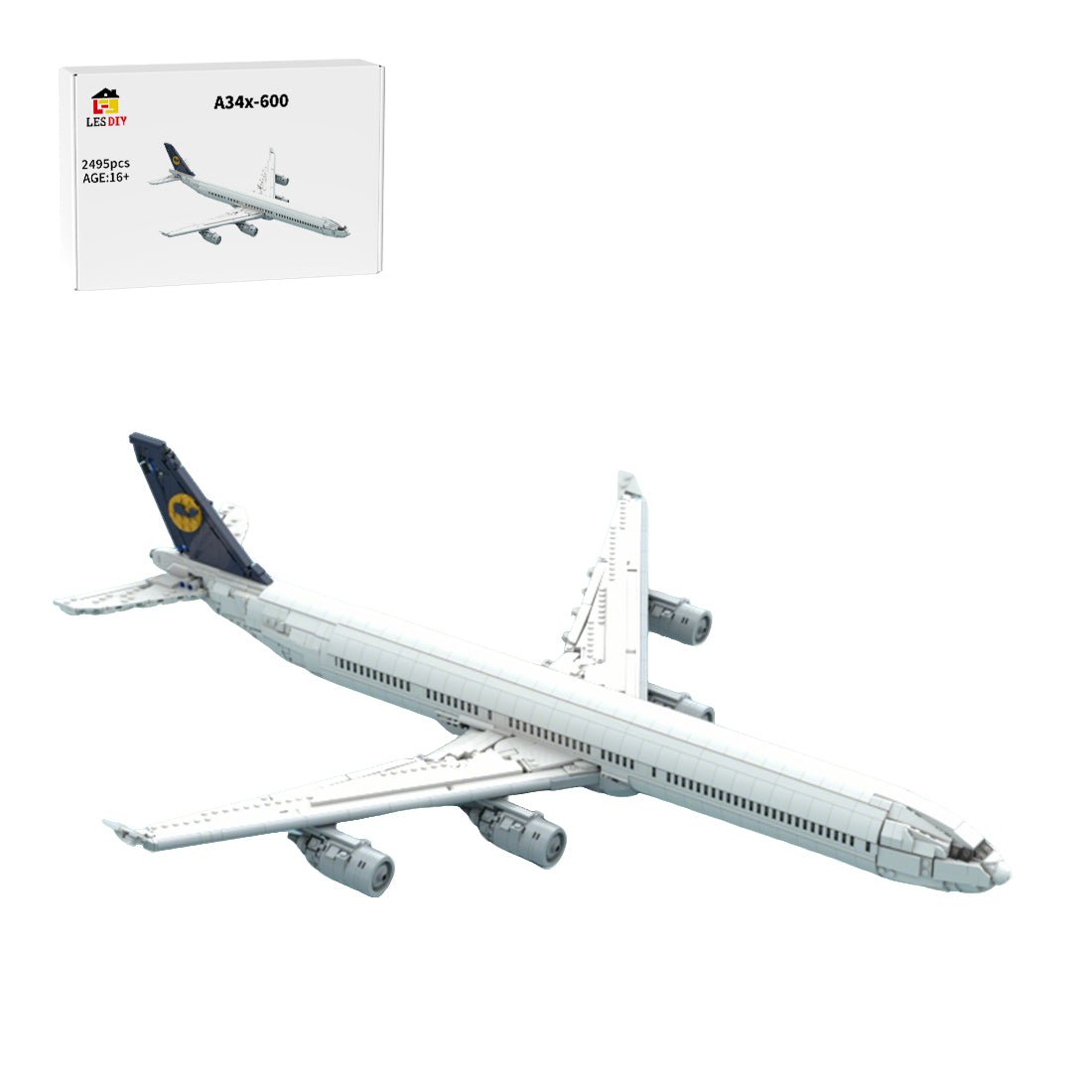 MOC - 237688 Lufthansa Airbus A340 - 600 Building Blocks - LesDiy - Building Blocks