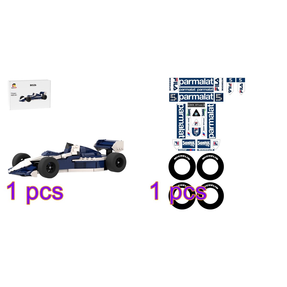 MOC - 239452 1/27 Scale Brabham BT52B - working I4 Building Blocks - LesDiy - 