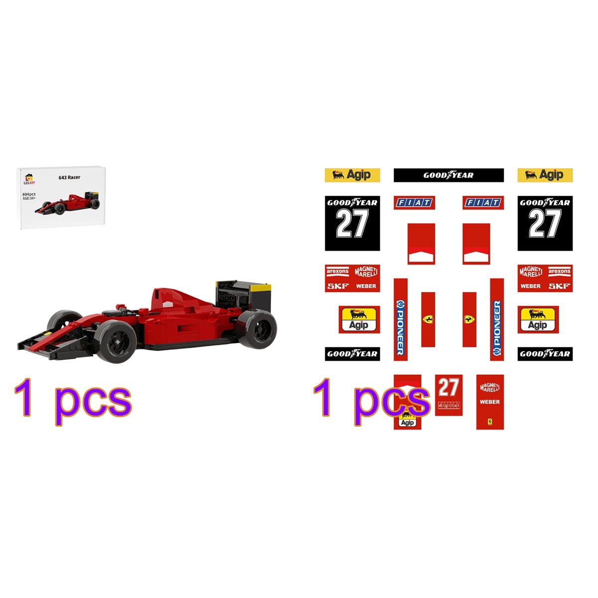 MOC - 239452 F1 - 91 643 Race Car Building Blocks - LesDiy - 