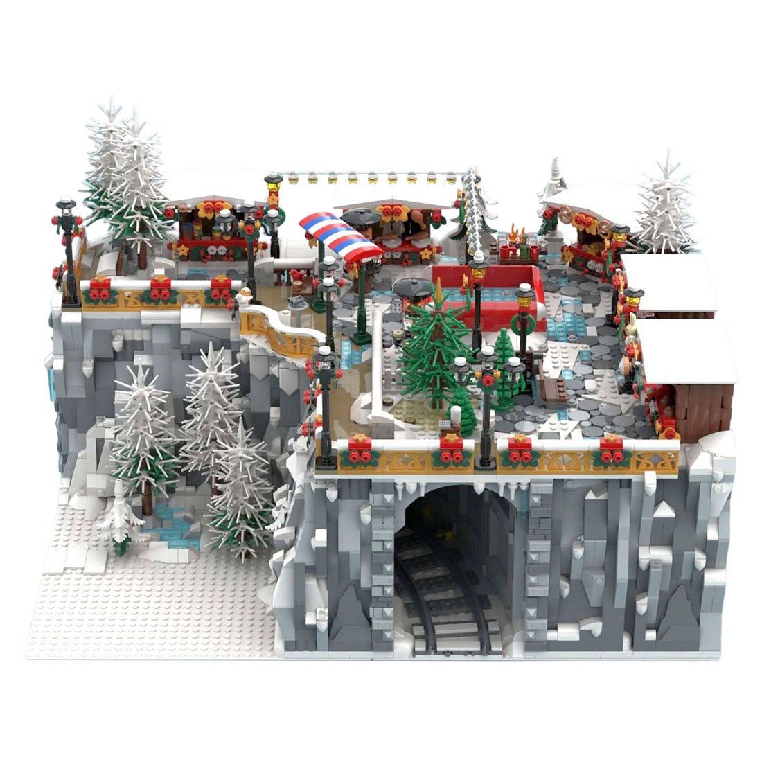 MOC-239640 Winter Village Christmas Market Building Blocks (Copy)-LesDiy - 