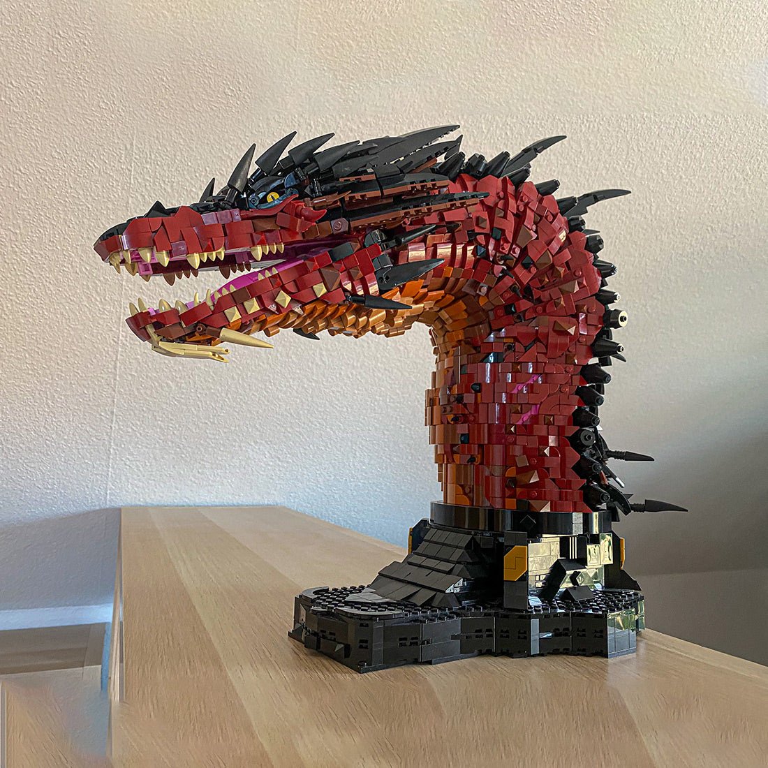 MOC - 241509 Fire Dragon Bust Building Blocks - LesDiy - Building Blocks