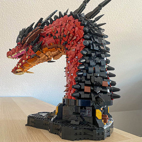 MOC - 241509 Fire Dragon Bust Building Blocks - LesDiy - Building Blocks