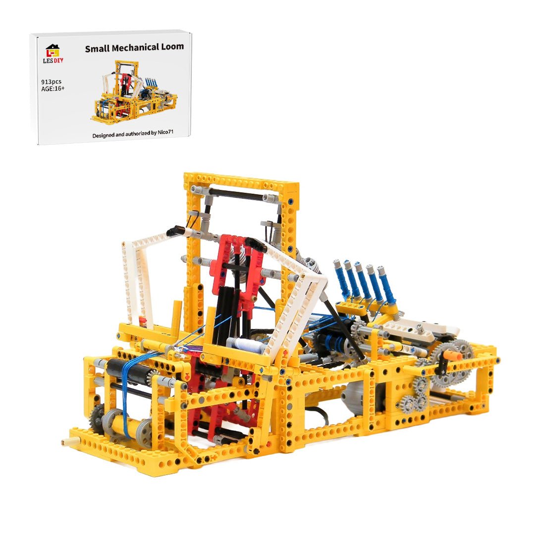 MOC-2416 Small Mechanical Weaving Loom Building Blocks-LesDiy-MOC-