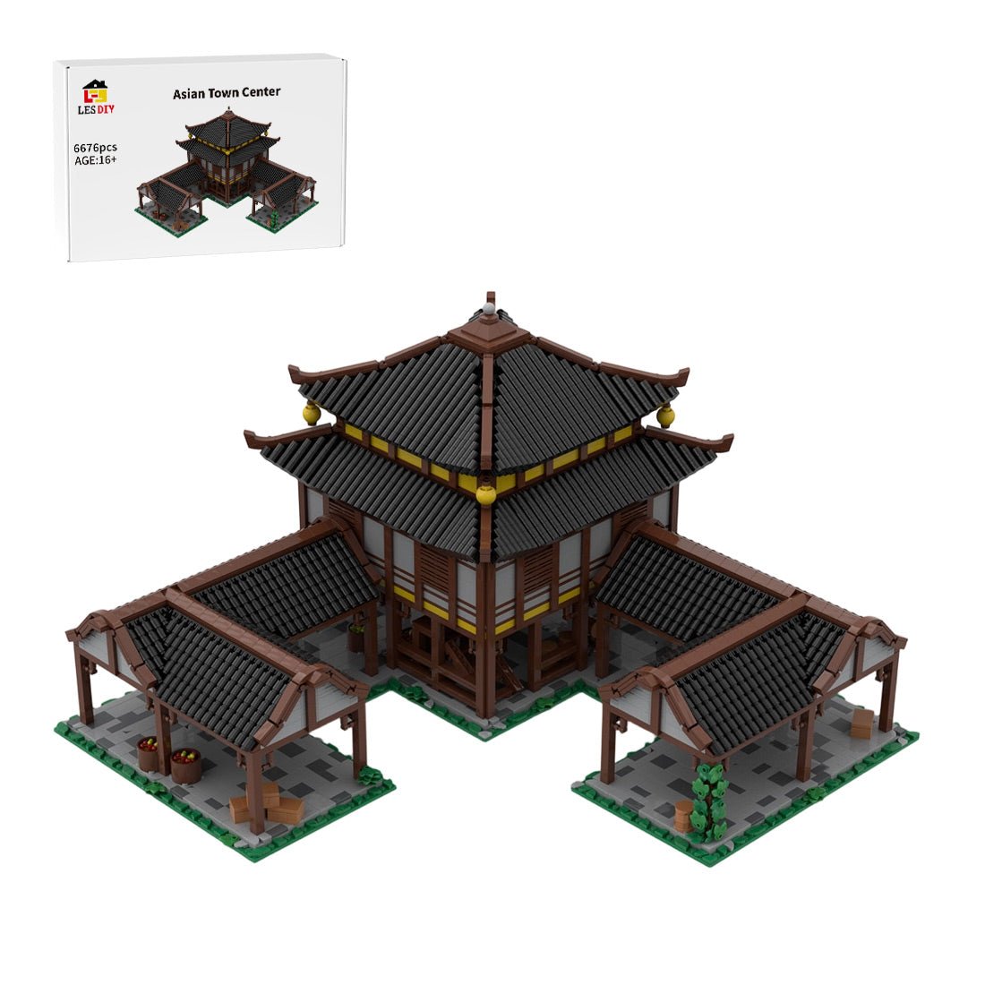 MOC - 242286 East Asian Town Center Architecture Building Blocks - LesDiy - Building Blocks