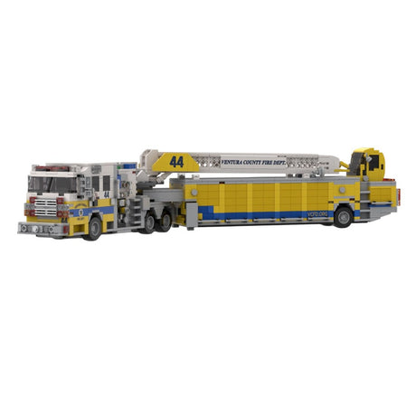 MOC - 245254 2017 Rosenbauer Commander Tiller Ladder Firetruck Ventura County Building Blocks - LesDiy - 