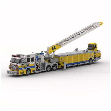 MOC - 245254 2017 Rosenbauer Commander Tiller Ladder Firetruck Ventura County Building Blocks - LesDiy - 