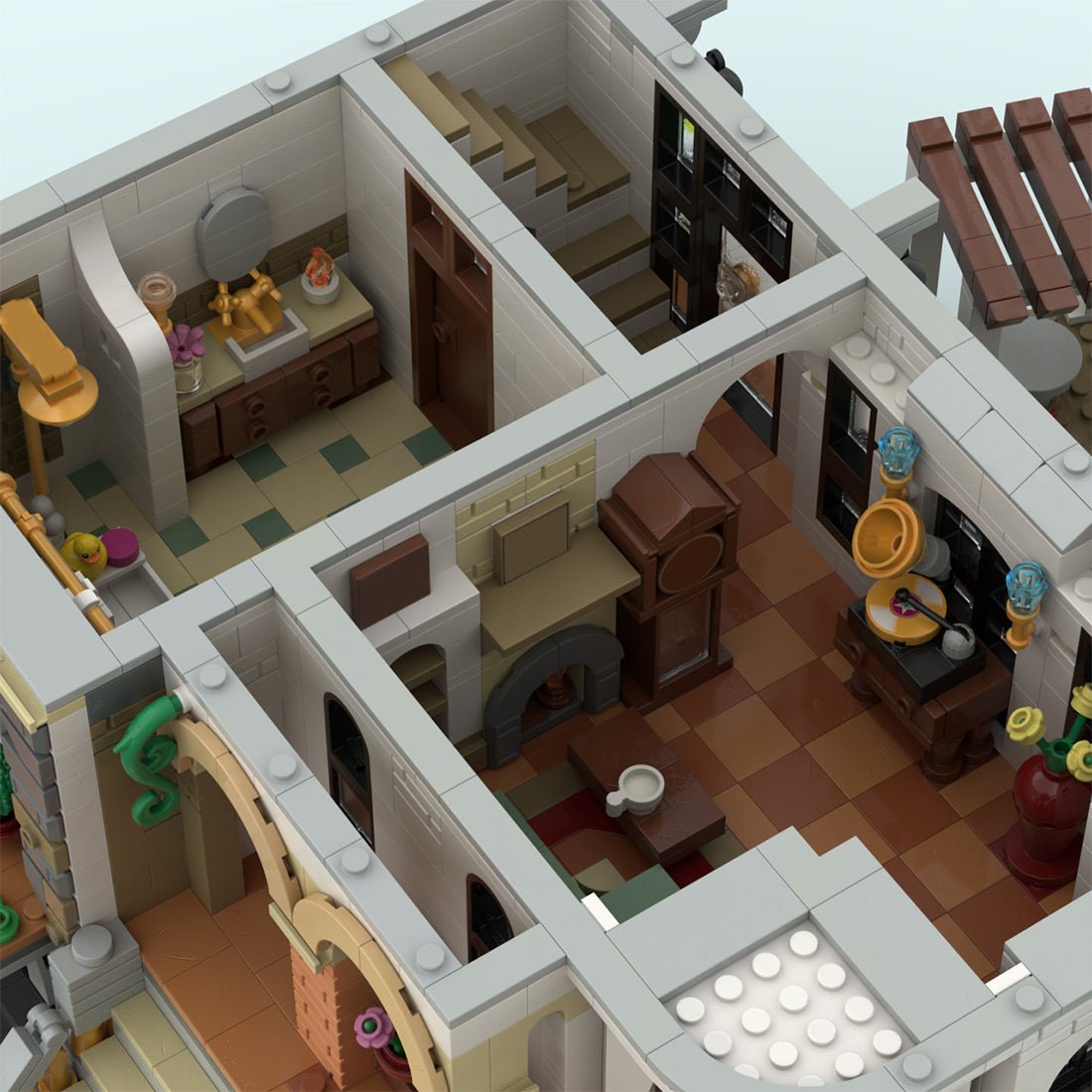 MOC - 245814 Riviera Courtyard Manor Building Blocks - LesDiy - 