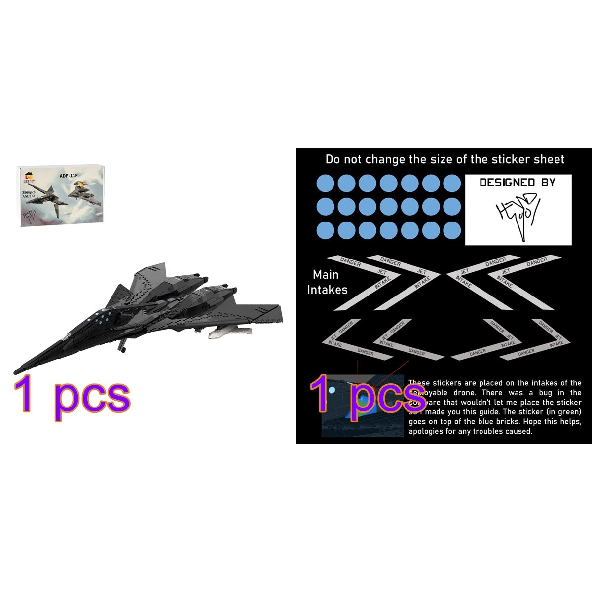 MOC - 246806 1:35 Scale ADF - 11 Raven "Hugin" Building Blocks - LesDiy - Building Blocks