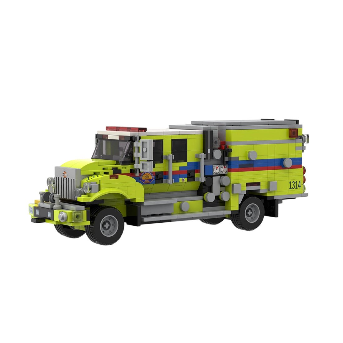 MOC-250511 Type III Wildland Fire Engine Building Blocks-LesDiy-MOC-