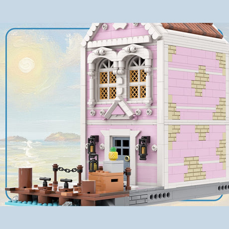 MOC - 251241 Crossed Swords Tavern Building Blocks - LesDiy - Pink