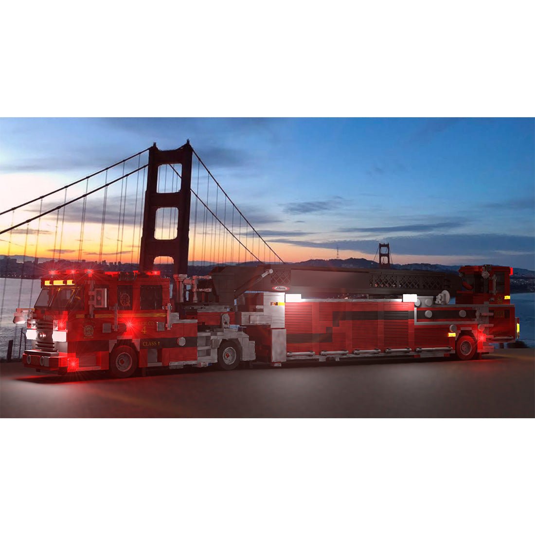 MOC-254378 Pierce Arrow XT Tiller Fire Truck Building Blocks-LesDiy-MOC-