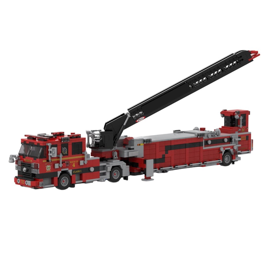 MOC-254378 Pierce Arrow XT Tiller Fire Truck Building Blocks-LesDiy-MOC-