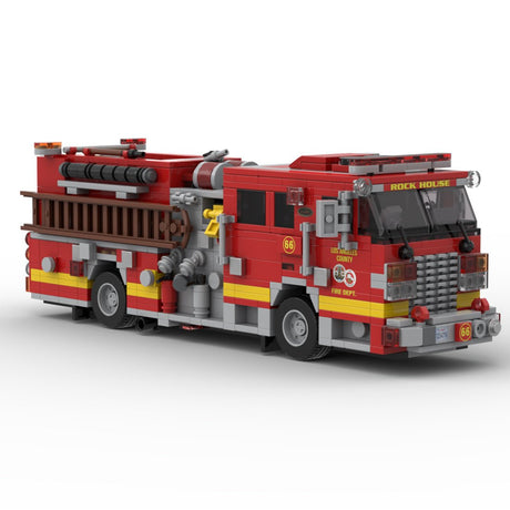 MOC-255001 2006 KME Predator Severe Fire Engine LACoFD Building Blocks-LesDiy-MOC-